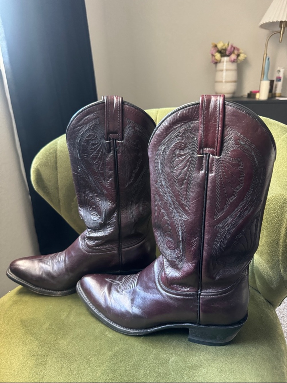 Burgundy Leather Boots - Picture 2 of 4
